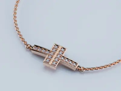 Diamond Double Chain Bracelet T 3D print model