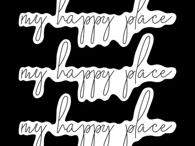 My Happy Place Neon Sign 3D model