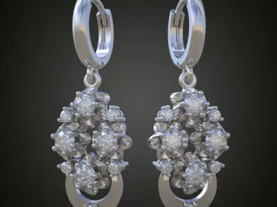Earring 3D model 3D printable model 0107-10ol21n Free 3D print model