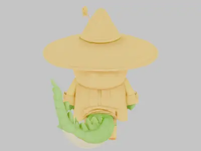 Crocodile Explorer toon Low-poly 3D model