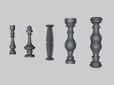 Pack of balustres Free 3D model