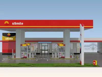 Gas station 3D model