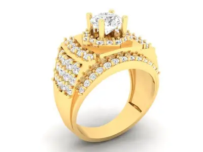 Luxury Multi Layer Diamond Ring for Men 583 3D print model