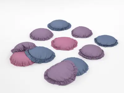Round Cushion Pillows 3D model