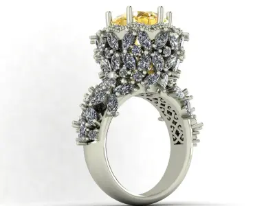 Marquis ring 001 3D print model