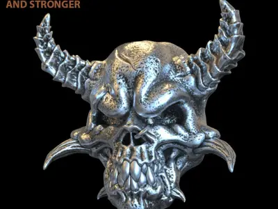  skull ring jewelry Demon vol1 biker  3D print model