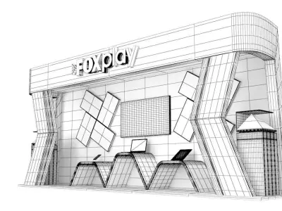 exhibition stand for fox cable service 3D model