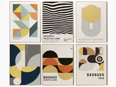 Bauhaus BlueYelloy posters 3D model