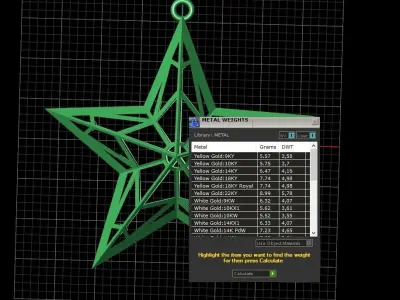 star pendant 1177 3D print model