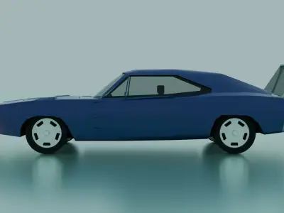 Low Poly Dodge Charger Daytona 1969 Low-poly 3D model