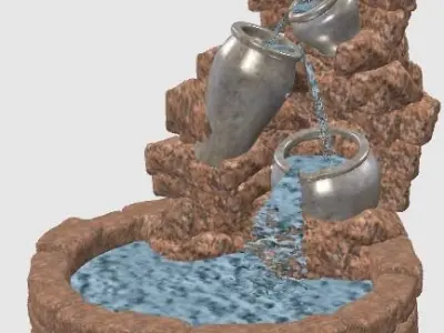 Stone Jar Fountain 3D model