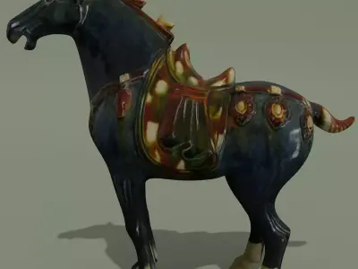 Horse Statuette E 3D model