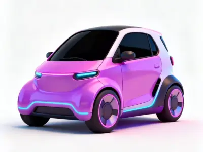 Futuristic Smart City Car 3D Model Low-poly 3D model