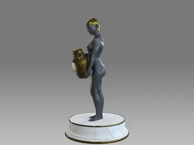 Zodiac Sign Female Aquarius Low-poly 3D model