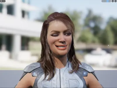 Futuristic Sci-Fi Girl Character Unreal Engine MOCAP Game Ready Low-poly 3D model