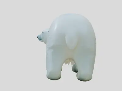 Polar Bear Realistic Fur Detailed 3D Model Low-poly 3D model