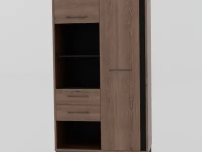 Wardrobe and living Room Shelving 3D model