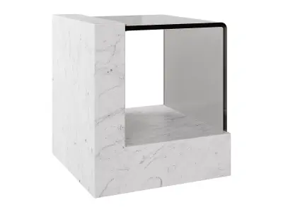 Creative Marble Side Table - Glass 3D model