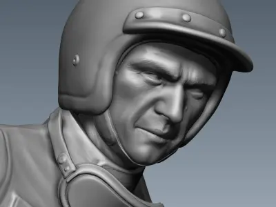Steve McQueen Car Driver Vintage 3D print model