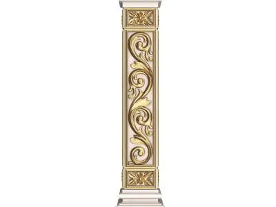 Stair Baluster 01 White Low-poly 3D model