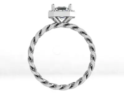 Emerald Halo Chain Ring 4503 3D print model