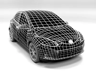 MAZDA 2 5DR 2009 LOWPOLY Low-poly 3D model