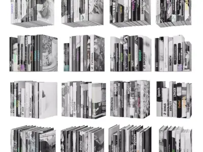 Books 150 pieces 2-9-3 Low-poly 3D model