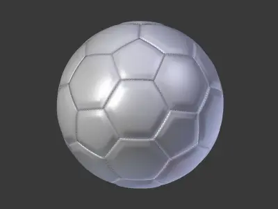 White Football with Stitching 3D model