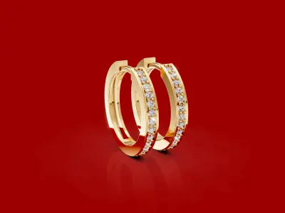 Hoop Earrings 18mm 3d model printable 3D print model for casting 3D print model