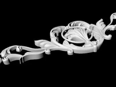 Central decor ornament for furniture 3D model 1015
