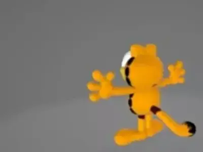 Garfield Orange Cat With Open Arms Cartoon Character 3D Model Low-poly 3D model