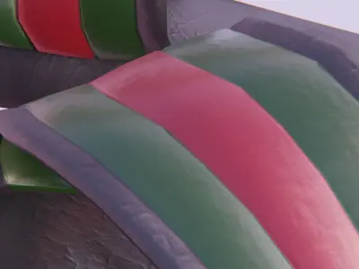 Green and Red Designer Sandals Low-poly 3D model