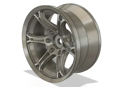 TE37 style 52mm 10th scale RC Drift wheels offset 5mm and 8mm 3D print model