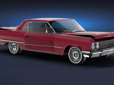 Chevrolet Impala 1963 Low-Poly Low-poly 3D model