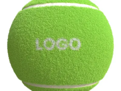 3D Realistic Tennis Ball With Logo 3D model