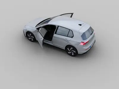 VW Golf Low-poly 3D model