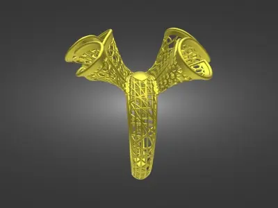 3D CAD file for Gold Design Ring Free 3D print model