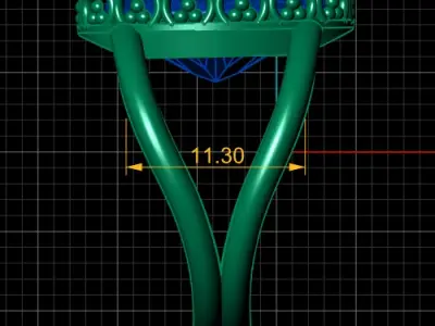 DOUBLE LAYER BLUE SAPPHIRE LUXURY RING 3D PRINTABLE MODEL 3D print model