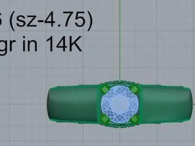 Peg Setting Ornamental Ring 4036 3D print model