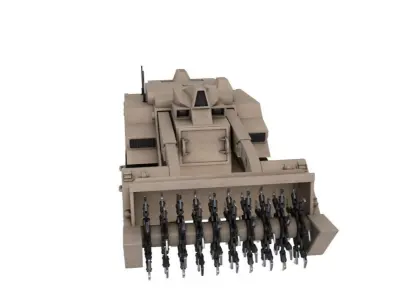 Uran-6 mine clearing robot 3D model