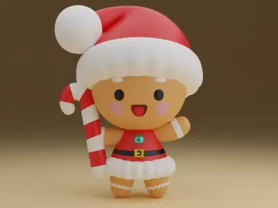 Christmas Gingerbread cookie 05 3D print model