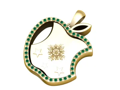 EMERALD APPLE PENDANT 3D PRINTABLE MODEL  3D print model