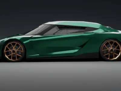 Koenigsegg Gemera Lowpoly 3D Model Low-poly 3D model