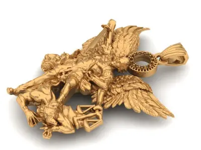 Dije de arcangel San miguel Saint Miguel Archangel Charm  3D print model