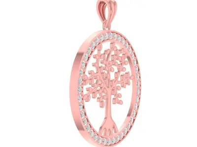 luxury diamond tree of life pendant 3083 3D print model