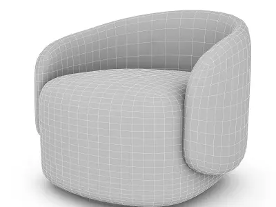 3D armchair salon model Low-poly 3D model
