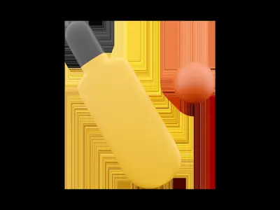 3d cricket ball on white background 3D model