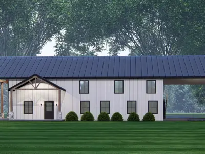 Rustic American Farmhouse Architectural Visualization 3D model