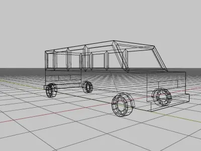 Low poly Red-pink car 2 Version Low-poly 3D model