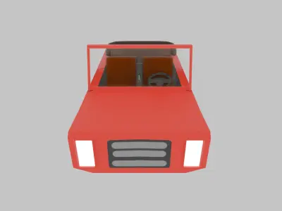 Bright Red Stylized Low-Poly Game Ready Stylized Convertible Low-poly 3D model